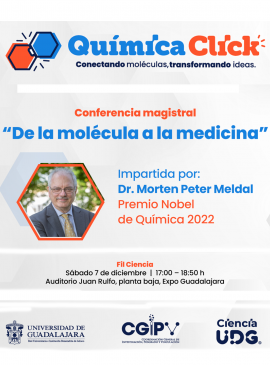 Cartel de la Conferencia magistral: De la molécula a la medicina