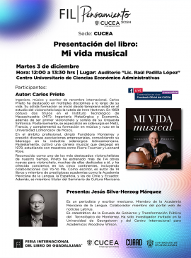 Cartel de la Presentación del libro: Mi vida musical Cartel de la Presentación del libro: Mi vida musical