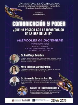 Cartel del Conversatorio: Comunicación y poder Cartel del Conversatorio: Comunicación y poder