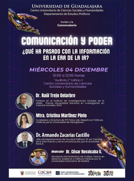 Cartel del Conversatorio: Comunicación y poder