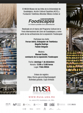 Cartel del Conversatorio: Foodscapes. Los futuros posibles de la alimentación Cartel del Conversatorio: Foodscapes. Los futuros posibles de la alimentación
