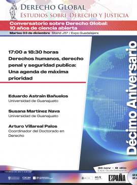 Cartel del Conversatorio sobre Derecho Global: 10 años de ciencia abierta Cartel del Conversatorio sobre Derecho Global: 10 años de ciencia abierta