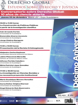 Cartel del Conversatorio sobre Derecho Global: 10 años de ciencia abierta Cartel del Conversatorio sobre Derecho Global: 10 años de ciencia abierta