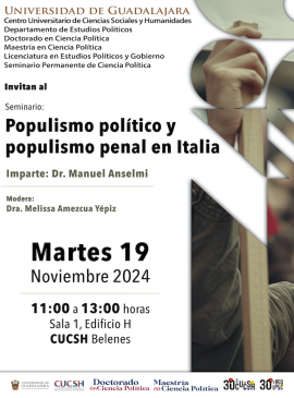 Cartel del Seminario: Populismo político y populismo penal en Italia