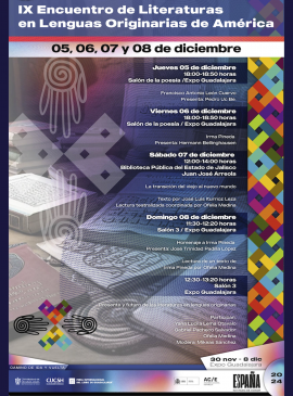 Cartel del IX Encuentro de Literaturas en Lenguas Originarias de América.pdf Programa del IX Encuentro de Literaturas en Lenguas Originarias de América Cartel del IX Encuentro de Literaturas en Lenguas Originarias de América.pdf Programa del IX Encuentro de Literaturas en Lenguas Originarias de América