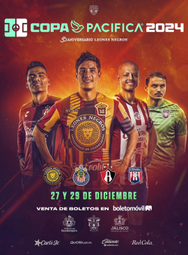 Cartel de ¡Celebremos en en Jalisco los 50 años de nuestro equipo con la Copa Pacífica 2024!