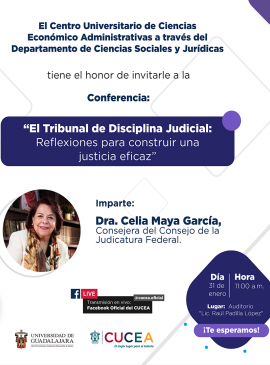 Cartel de la Conferencia: El Tribunal de Disciplina Judicial. Reflexiones para construir una justicia eficaz