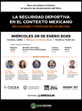 Cartel de la Presentación del libro: La seguridad deportiva en el contexto mexicano