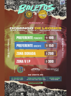 Cartel de Leones Negros vs Dorados