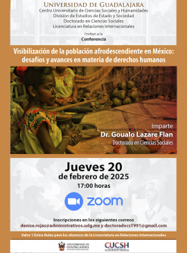 Cartel de la Conferencia: Visibilización de la población afrodescendiente en México: Desafíos y avances en materia de derechos humanos