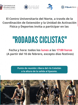 Cartel de las Rodadas ciclistas en el CUNorte