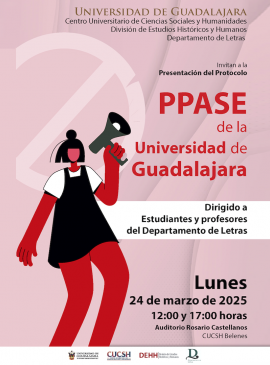 Cartel de la Presentación del Protocolo PPASE de la Universidad de Guadalajara