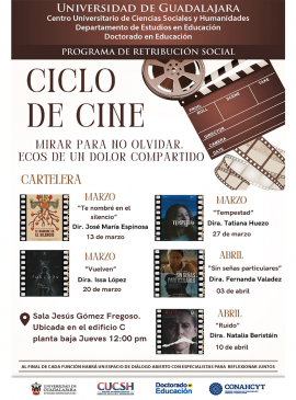 Cartel del Ciclo de cine: Mirar para no olvidar. Ecos de un dolor compartido