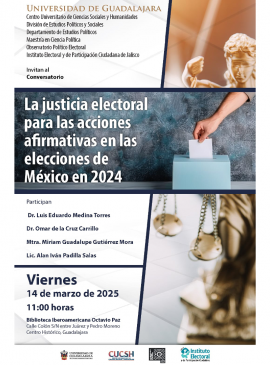 Cartel del Conversatorio: La justicia electoral para las acciones afirmativas en las elecciones de México en 2024 Cartel del Conversatorio: La justicia electoral para las acciones afirmativas en las elecciones de México en 2024
