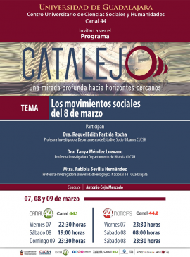 Cartel del Programa Catalejo: "Los movimientos sociales del 8 de marzo"