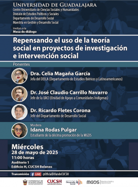 Cartel del Mesa de diálogo: Repensando el uso de la teoría social en proyectos de investigación e intervención social Cartel del Mesa de diálogo: Repensando el uso de la teoría social en proyectos de investigación e intervención social