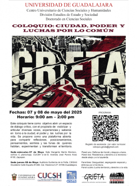 Cartel del Coloquio: Ciudad, poder y luchas por lo común Cartel del Coloquio: Ciudad, poder y luchas por lo común