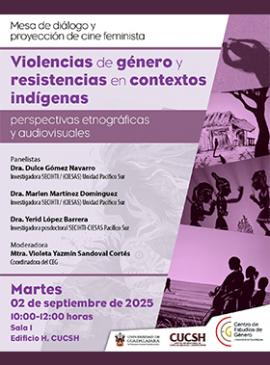 Mesa de diálogo y proyección de cine feminista: Violencias de género y resistencias en contextos indígenas Mesa de diálogo y proyección de cine feminista: Violencias de género y resistencias en contextos indígenas