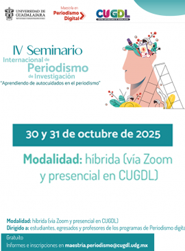 Cartel del IV Seminario Internacional de Periodismo de Investigación Cartel del IV Seminario Internacional de Periodismo de Investigación