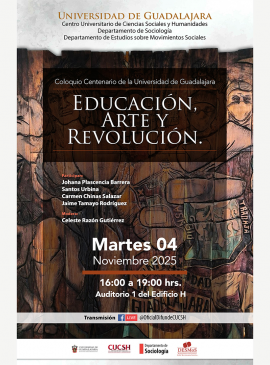 Cartel del Coloquio Centenario de la Universidad de Guadalajara