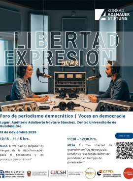 Cartel del Foro de periodismo democrático | Voces en democracia
