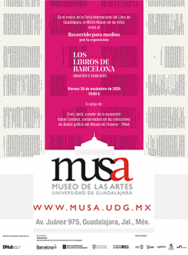 Cartel del Recorrido por la exposición: Los libros de Barcelona. Diseño y edición