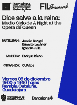 Cartel de Dios salve a la reina: Medio Siglo de A Night at the Opera de Queen