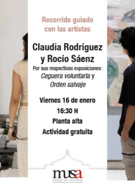 Cartel del Recorrido guiado por las exposiciones: Ceguera voluntaria y Orden salvaje