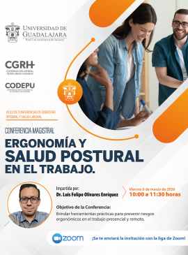 Cartel de la Conferencia: Ergonomía y salud postural en el trabajo