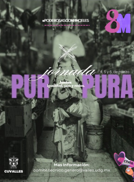 Cartel de la I Jornada Púrpura "Juntos: Igualdad, paz y redes