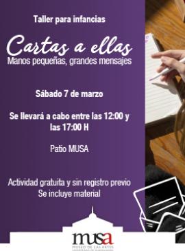 Cartel del Taller: Cartas a ellas. Manos pequeñas, grandes mensajes