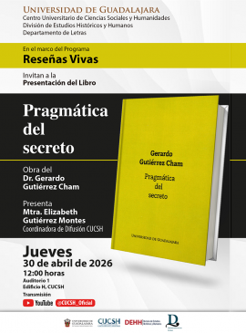 Cartel de la Presentación del libro: Pragmática del secreto
