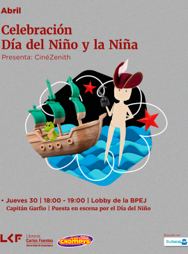 Cartel de la Puesta en escena por el Día del Niño: Capitán Garfio