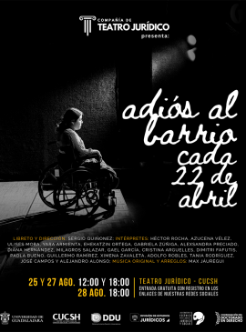 Cartel de la Obra de teatro: Adiós al barrio cada 22 de abril