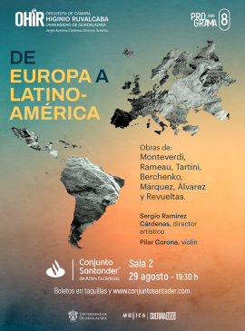 Cartel de la Orquesta Higinio Ruvalcaba. Programa 8: De Europa a Latinoamérica