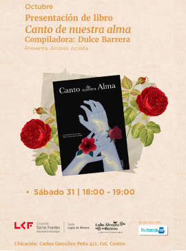 Cartel de la Presentación de libro.  Título: Canto de nuestra alma