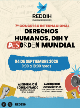 Cartel del 7° Congreso Internacional Derechos Humanos, DIH y Desorden Mundial