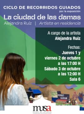 Cartel del Ciclo de recorridos guiados por la exposición La ciudad de las damas