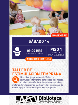 Cartel del Taller de estimulación temprana