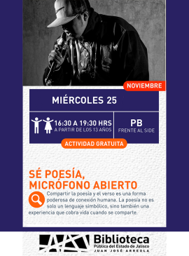 Cartel Sé poesía, micrófono abierto