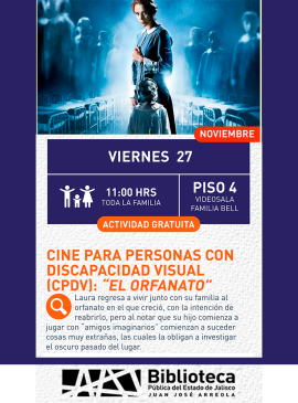 Cartel Cine para personas con discapacidad visual (CPDV): El Orfanato