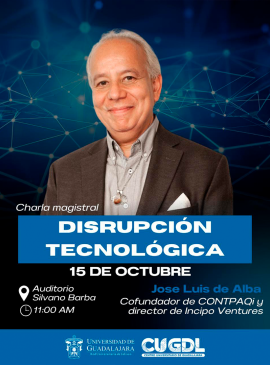 Cartel de la Charla magistral: Disrupción tecnológica