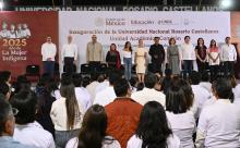 Rector Ricardo Villanueva Lomelí, acompaña a Claudia Sheinbaum a la inauguración de la Universidad Rosario Castellanos, en Chiapas