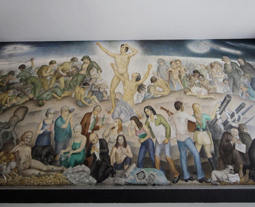 Inician trabajos de conservación y restauración de murales de Atanasio Monroy en CUCEI