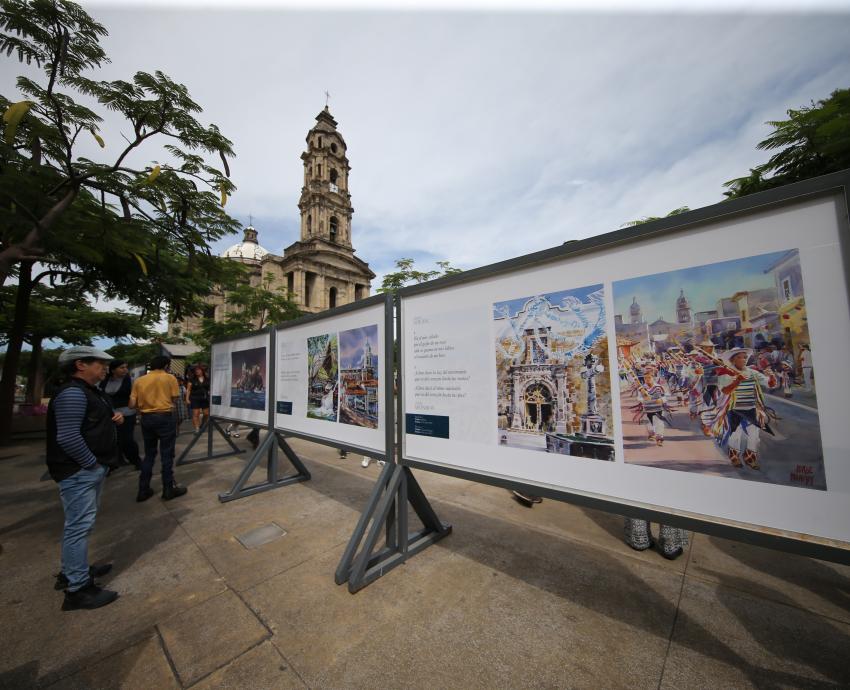 Inauguran placas de escritores y la exposición “Acuarela de luz, esto es Jalisco” en Paseo Alcalde