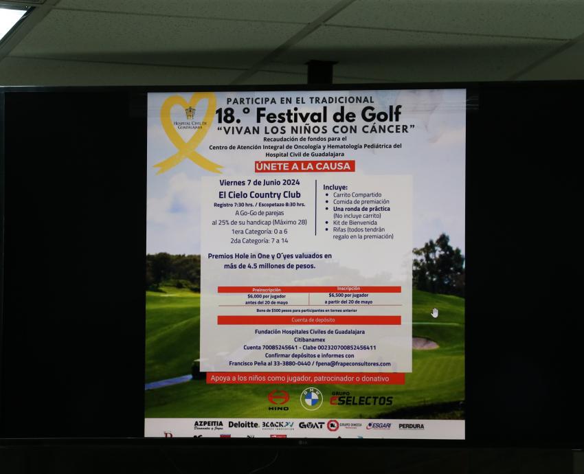 HCG invita al 18 Festival de Golf “Vivan los niños con cáncer”