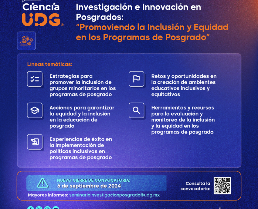 Inclusión y equidad en el Tercer Seminario de Innovación en Posgrados de la UdeG