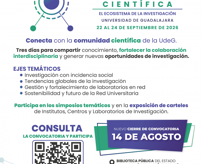 Amplía UdeG convocatoria para participar en el congreso Sinergia científica