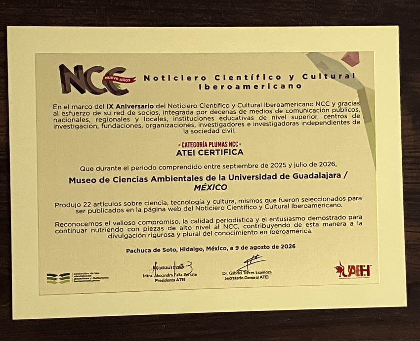 Museo de Ciencias Ambientales recibe reconocimiento internacional por su columna “Crónicas del Antropoceno”