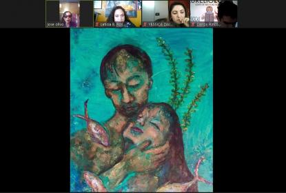 Artista japonesa Shino Watabe comparte su experiencia como pintora con discapacidad visual